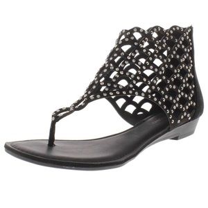 Black rhinestone sandals